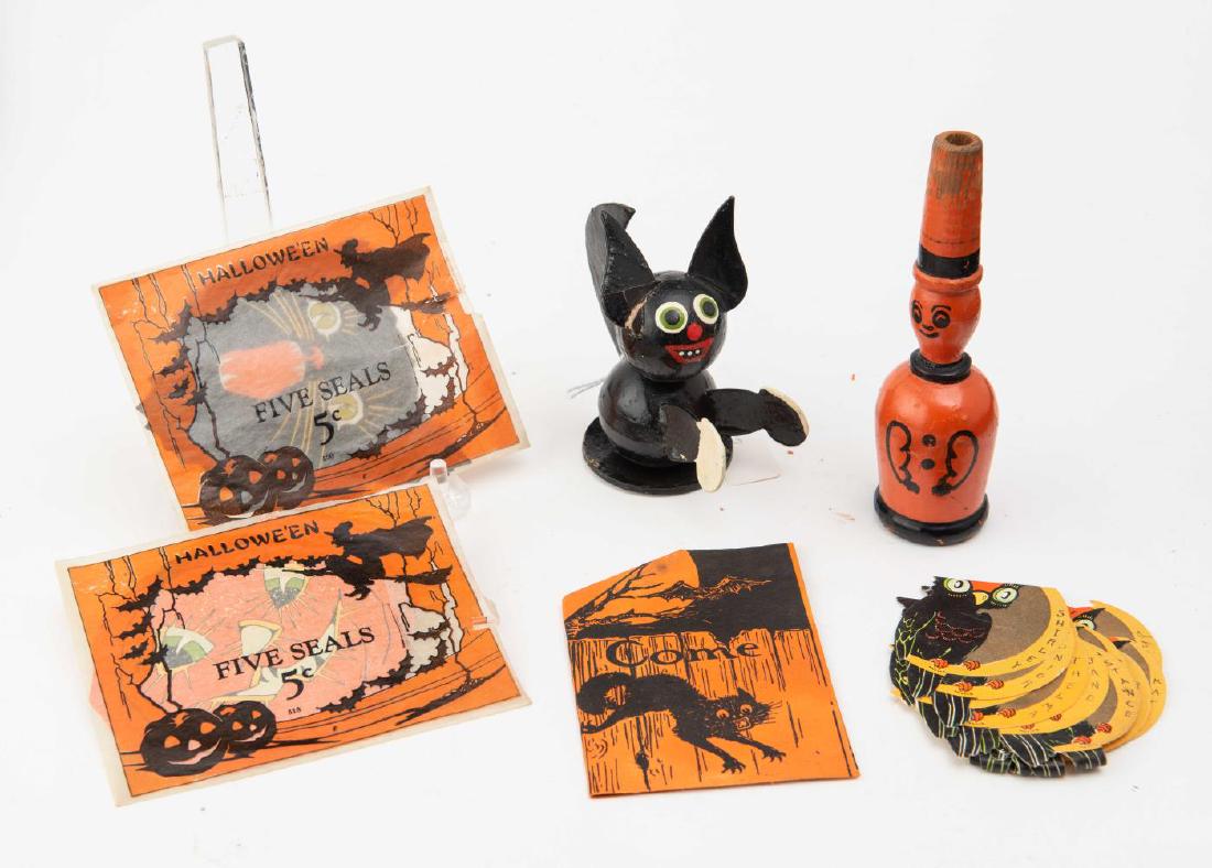 LOT OF HALLOWEEN EPHEMERA, GERMAN CAT, & HORN (1 of 3)