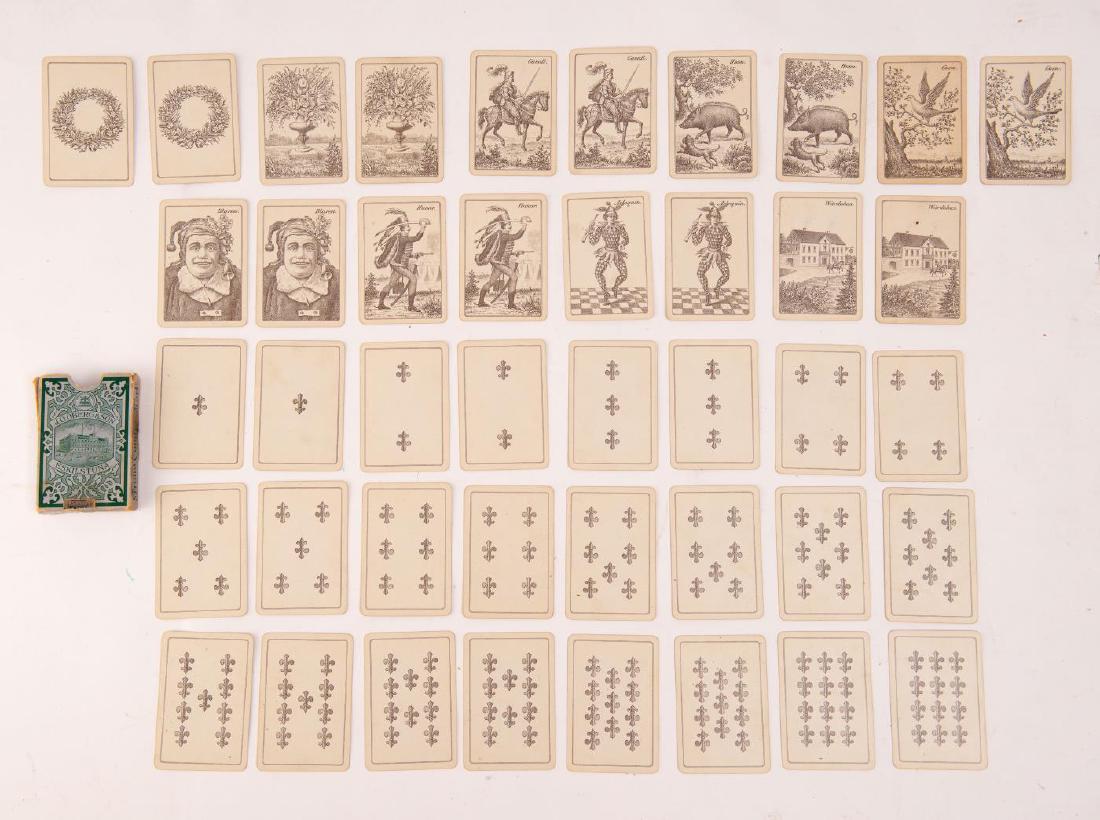(19th c) DECK of J.O. OBERG & SON KILLE PLAYING CARDS: Deck of (42) cards in their original box. 3 1/2 x 2 1/2 inches.