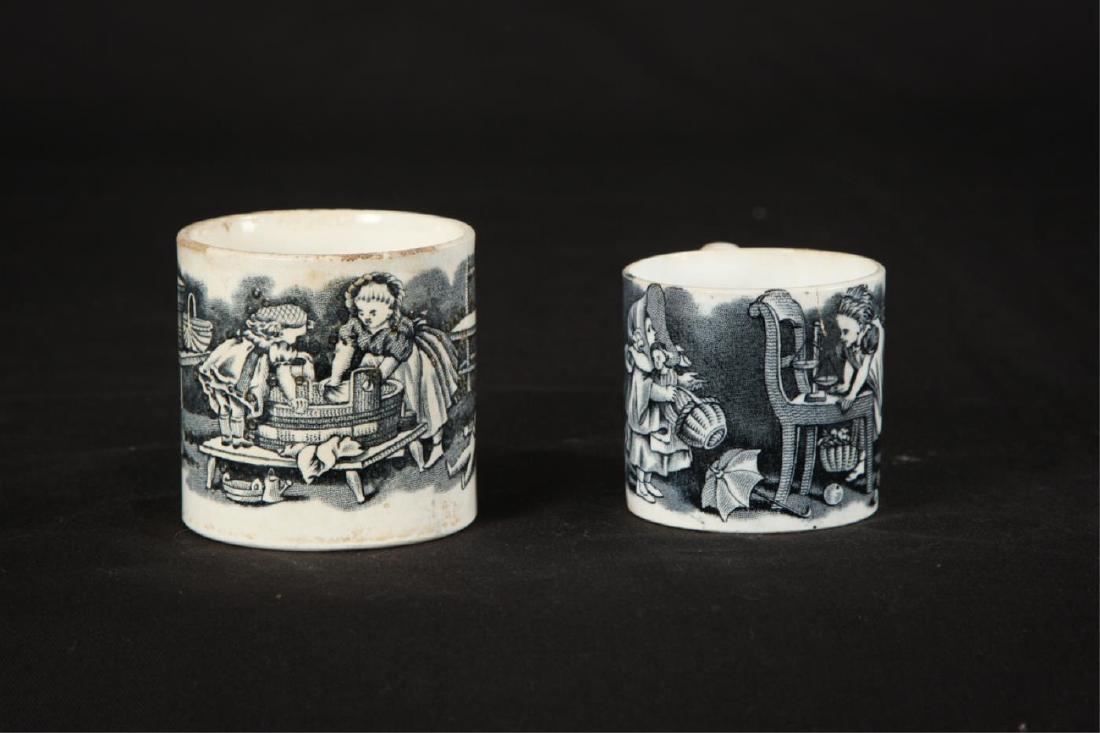 TWO PEARLWARE CHILD'S MUGS DEPICTING TWO GIRLS (1 of 5)