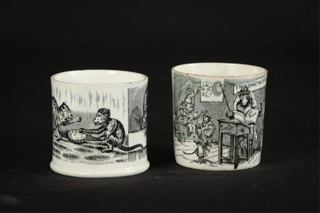 TWO PEARLARE CHILDREN'S MUGS DEPICTING MONKEYS (1 of 5)