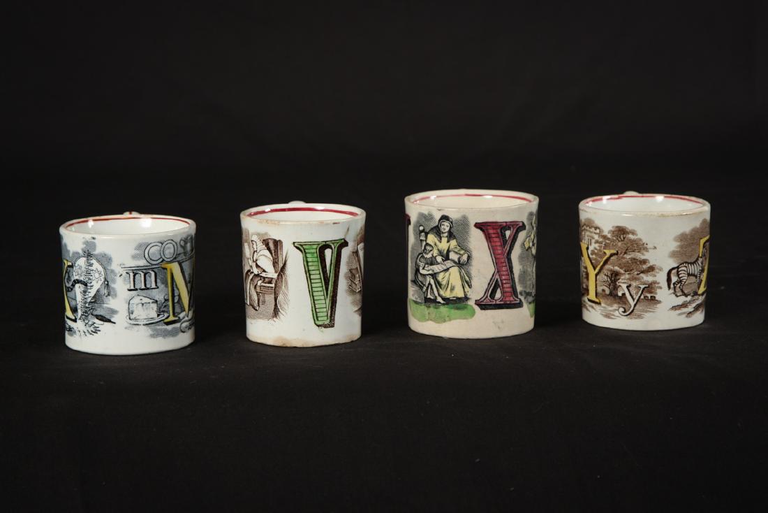 4 ENGLISH CHILD'S MUGS - ALPHABET THEMED (1 of 4)