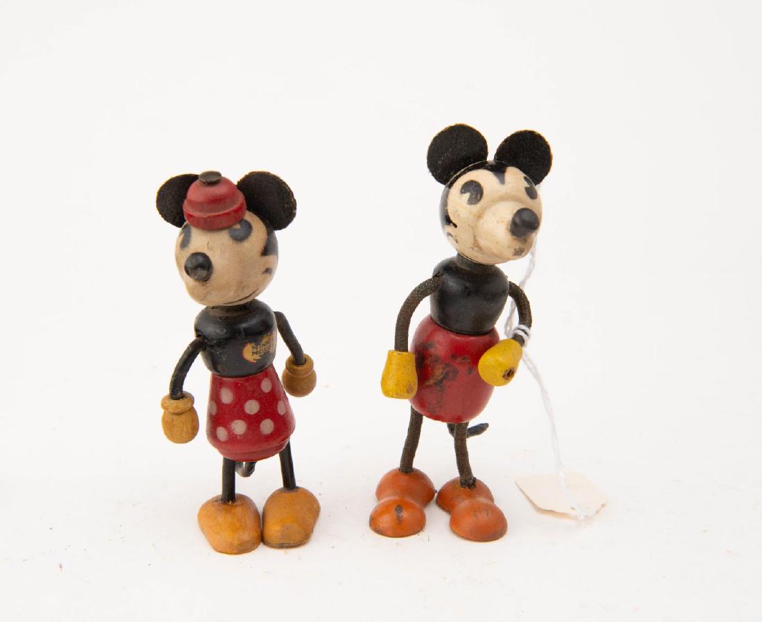 MICKEY & MINNIE MOUSE WOOD & RUBBER DOLLS (1 of 4)