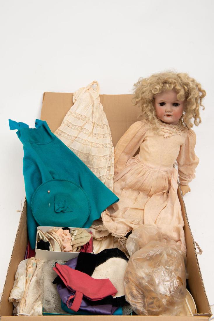 LARGE C.M. BERGMANN DOLL W/EXTENSIVE TROUSSEAU (1 of 3)