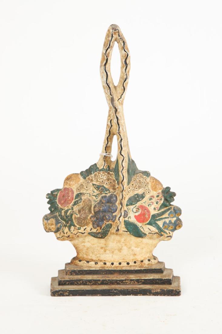 CAST IRON BASKET OF FRUIT: 22 3/4 x 19 3/4 inches