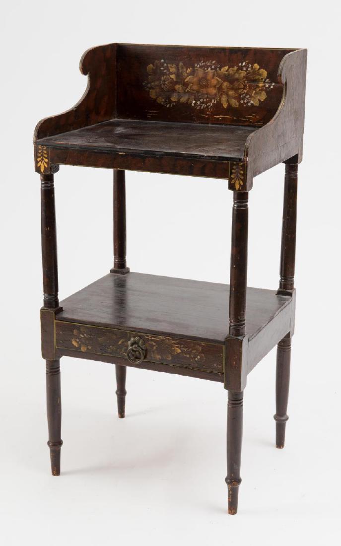 SHERATON GRAIN PAINTED AND STENCILED WASH STAND (1 of 4)