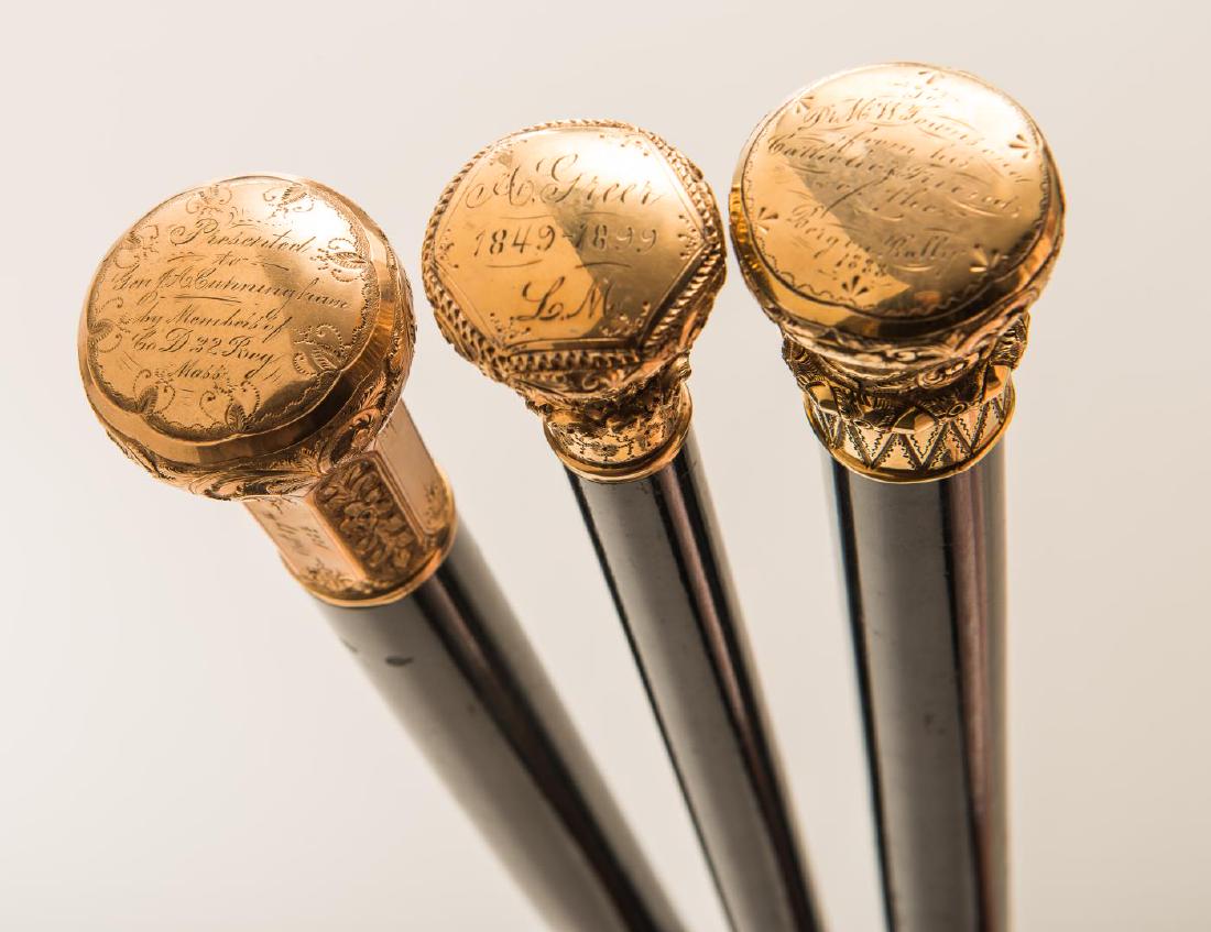 THREE (3) VICTORIAN GF PRESENTATION CANES (1 of 3)
