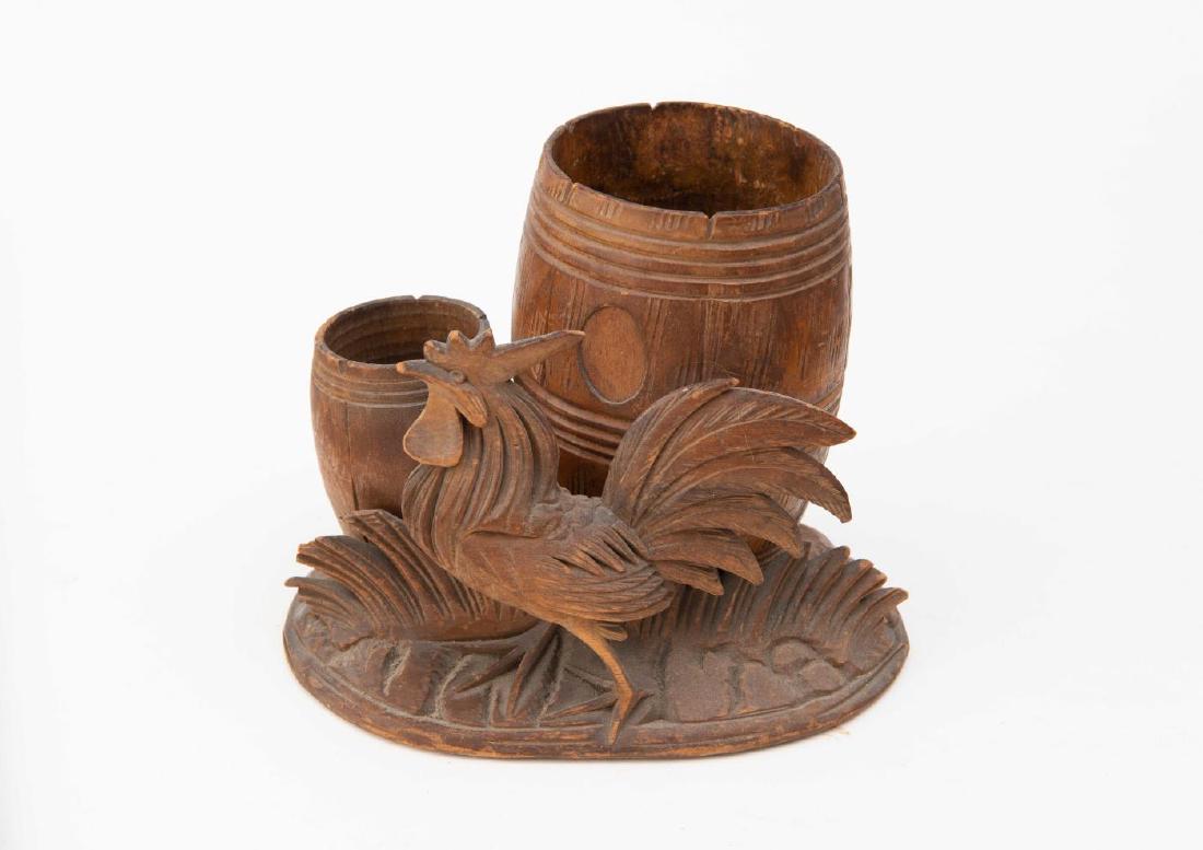JOHN H. BELLAMY CARVED ROOSTER HOLDER (1 of 6)