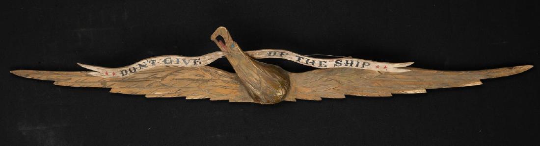 CARVED AND PAINTED EAGLE WITH BANNER (1 of 3)