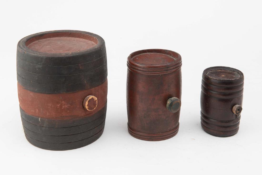 THREE (3) 19TH c CANTEEN KEGS (1 of 3)