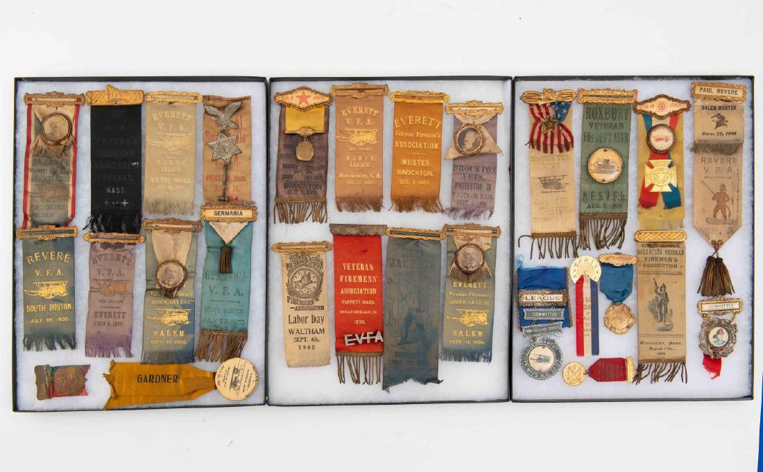 COLLECTON OF C. 1900 FIRE MUSTER RIBBONS (28) (1 of 4)