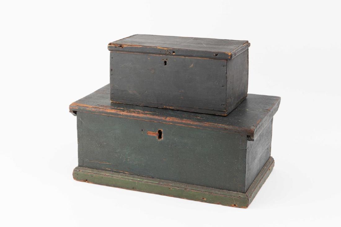 (2) GREEN PAINTED DOCUMENT BOXES (1 of 6)