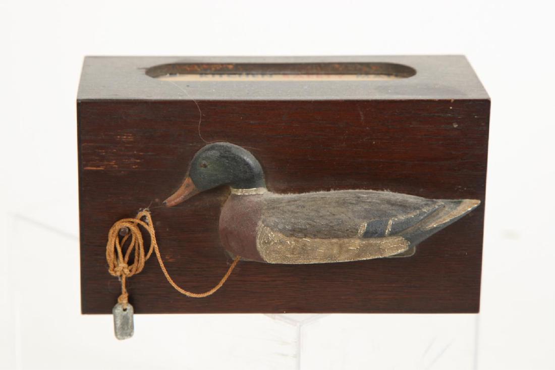 CARVED AND PAINTED HALF MALLARD MATCH BOX (1 of 4)