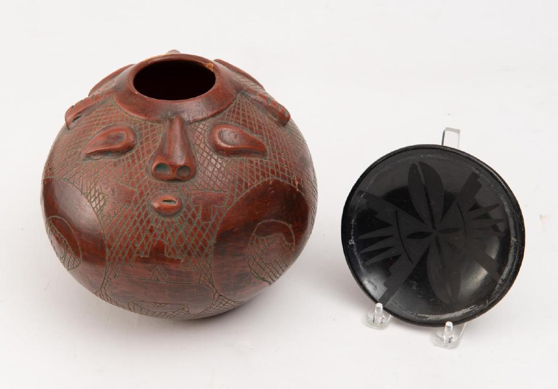 MARIE SANTANA PLATE & CERAMIC INDIAN VASE (1 of 7)