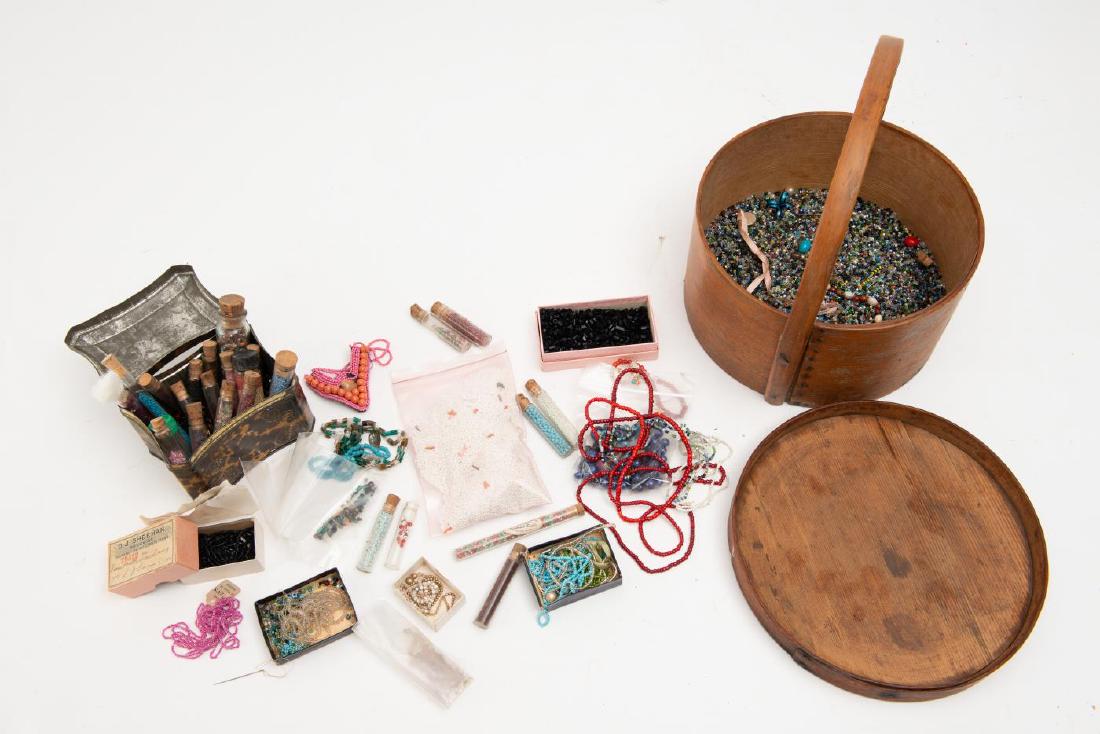 PANTRY BOX FILLED WITH VICTORIAN BEADS (1 of 8)