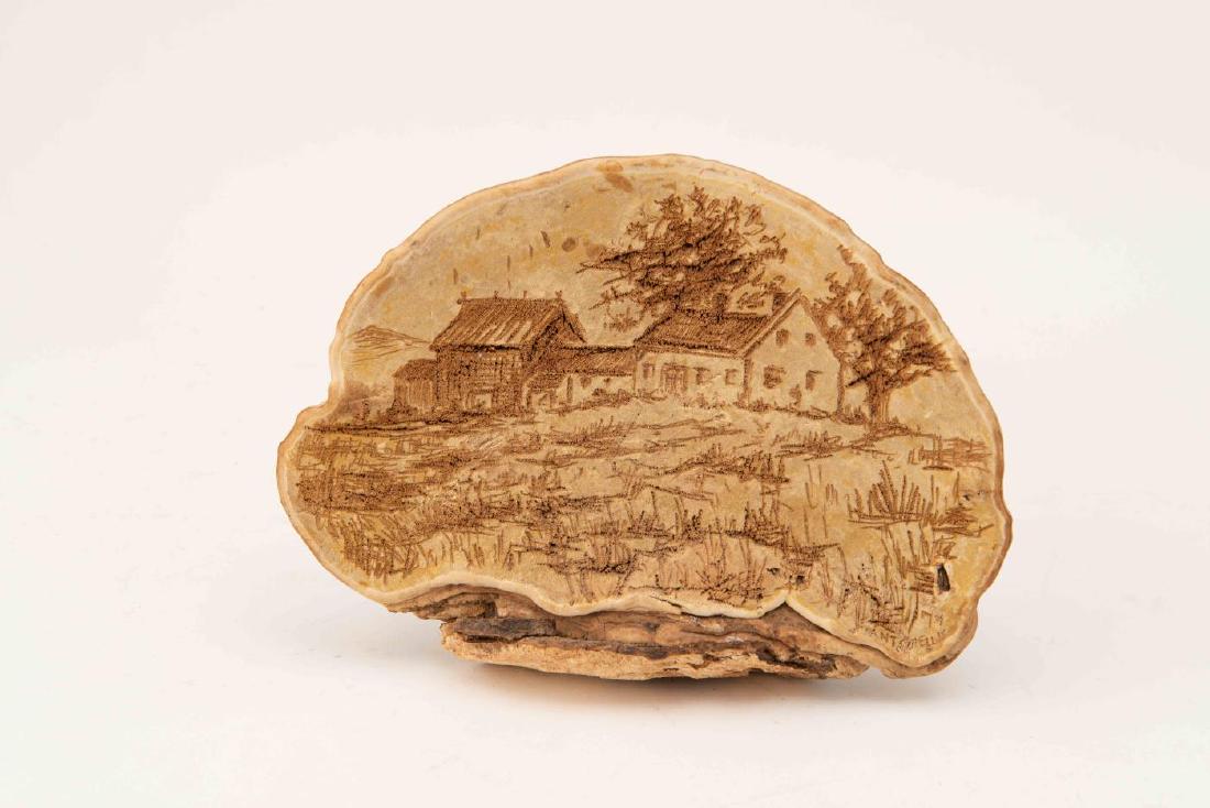 FOLK ART INSCRIBED "TREE CONK" (1 of 3)