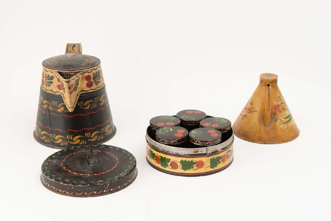 THREE TOLEWARE PIECES (1 of 4)