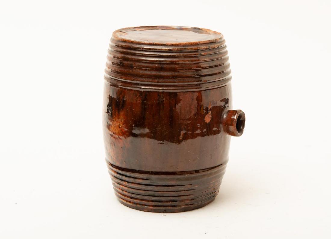GLAZED REDWARE RUNDLET (1 of 3)