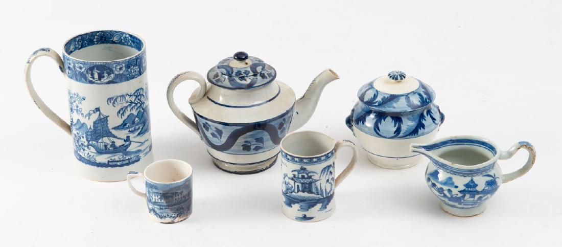 SIX (6) PIECES OF PORCELAIN - BLUE AND WHIITE (1 of 5)