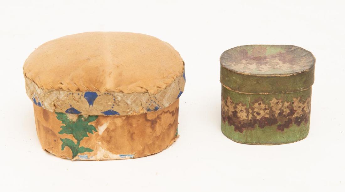 TWO SMALL WALLPAPER BOXES - SMALL ONE GREEN (1 of 4)