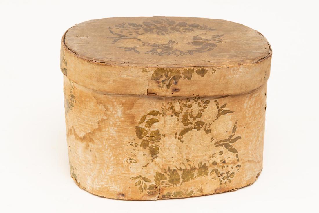 HANNAH DAVIS LABELED BAND BOX / WALLPAPER COVERED (1 of 7)