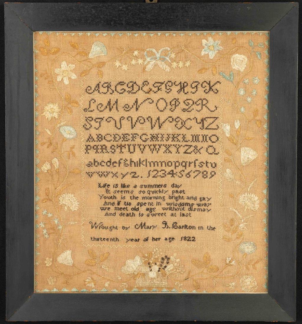 NEEDLEWORK SAMPLER MARY CARLTON 1822 (1 of 2)