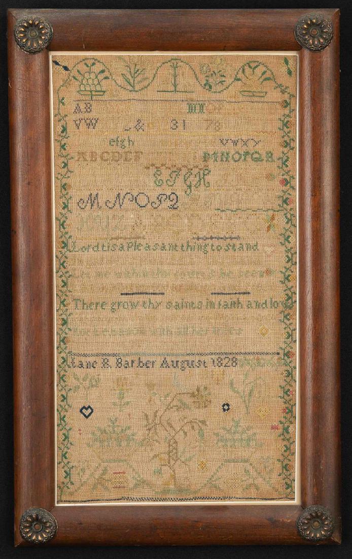 NEEDLEWORK SAMPLER JANE R. BARBER 1828 (1 of 2)