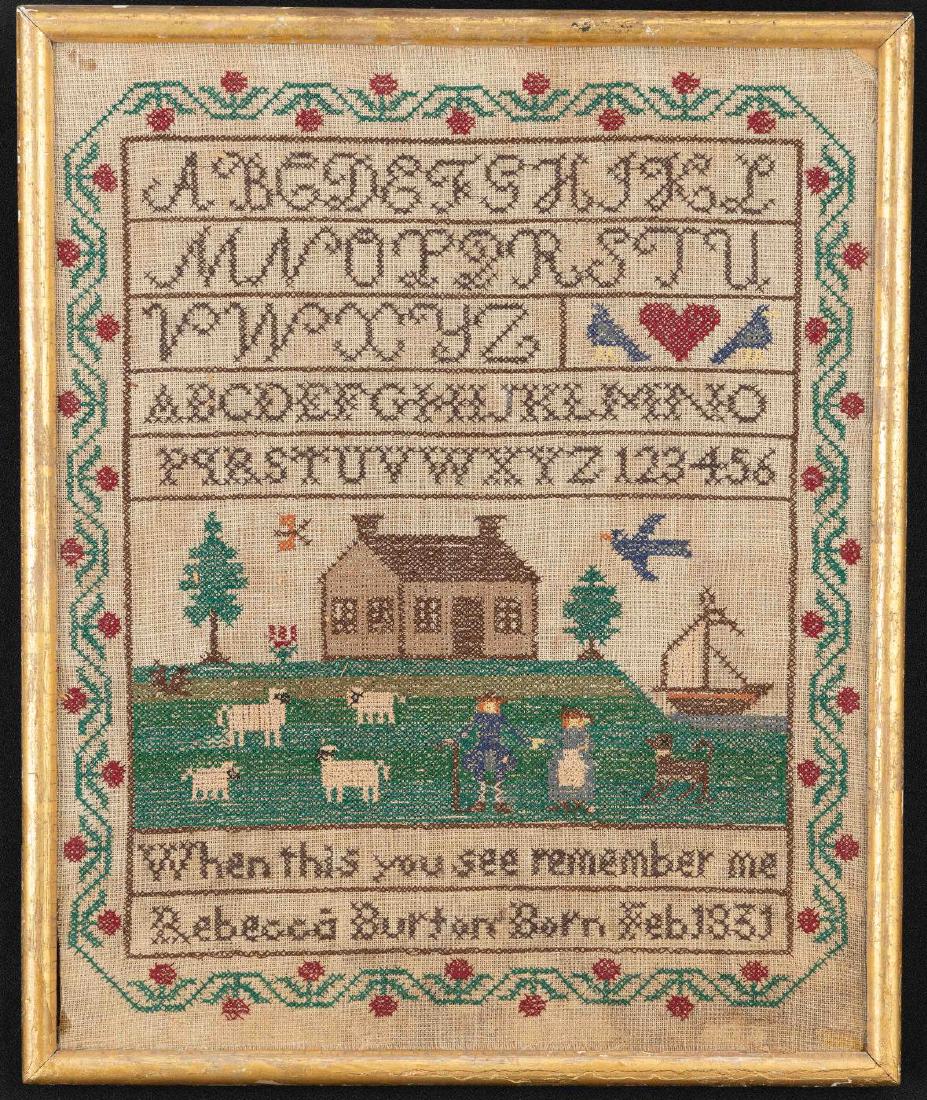 NEEDLEWORK SAMPLER REBECCA BURTON 1831 (1 of 1)