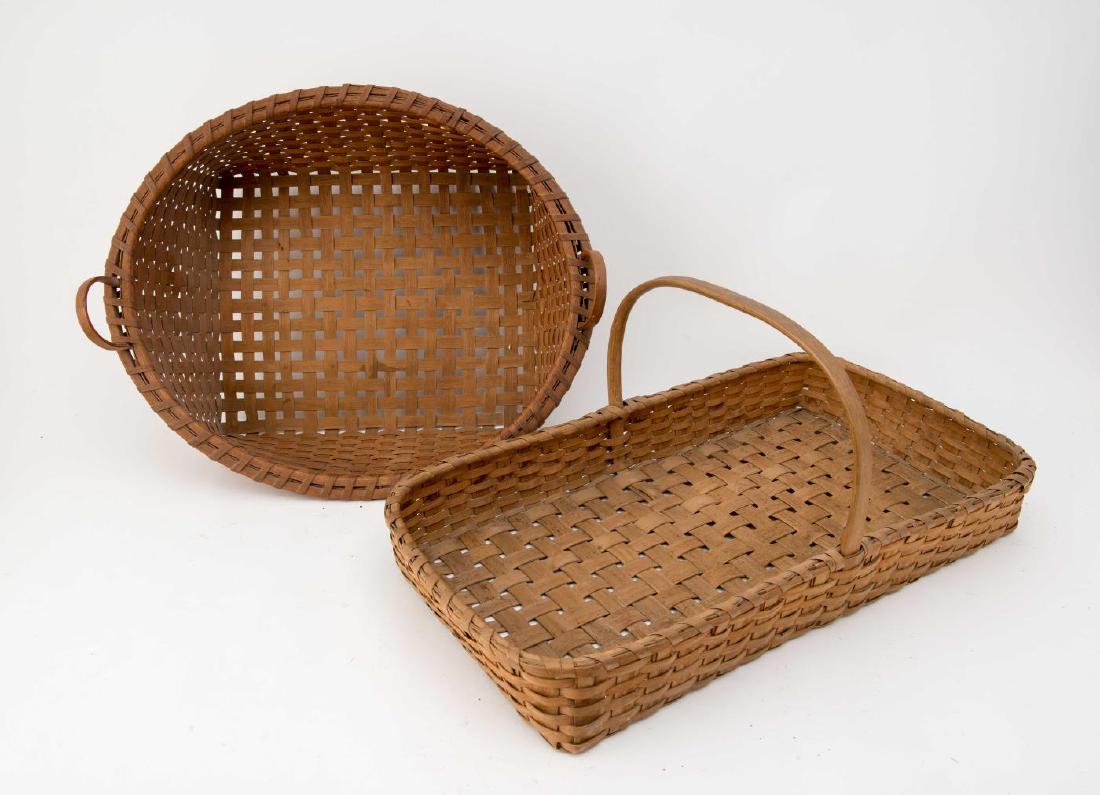 2 LG. WOVEN SPLINT BASKETS - 1 OVAL & 1 RECTANGULA (1 of 5)