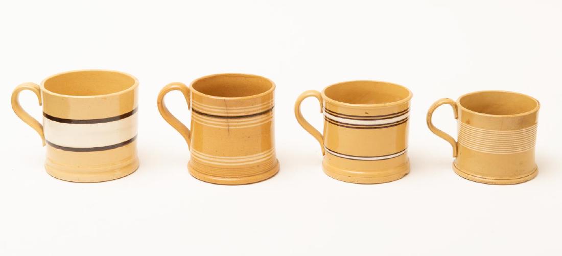 FOUR (4) 19TH c YELLOWWARE MUGS (1 of 5)