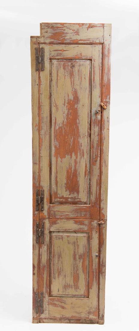 19TH C. TALL TWO DOOR CUPBOARD IN OLD PAINT (1 of 6)