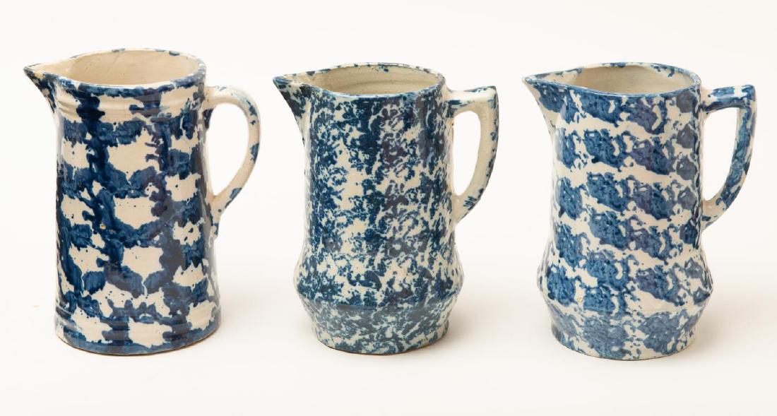(3) 19TH c SPONGEWARE MILK PITCHERS (1 of 3)