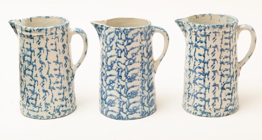 (3) 19TH c SPONGEWARE MILK PITCHERS (1 of 3)