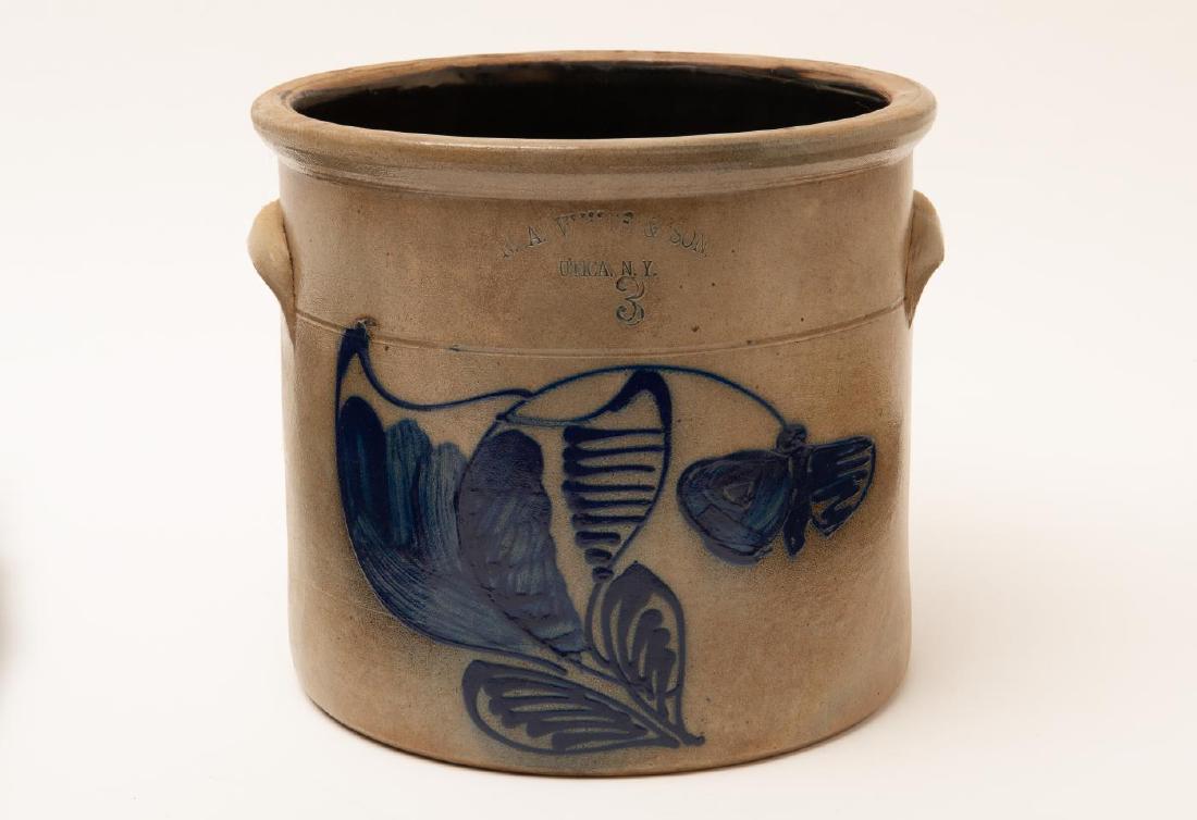 N.A. WHITE UTICA SALTGLAZED STONEWARE CROCK (1 of 3)