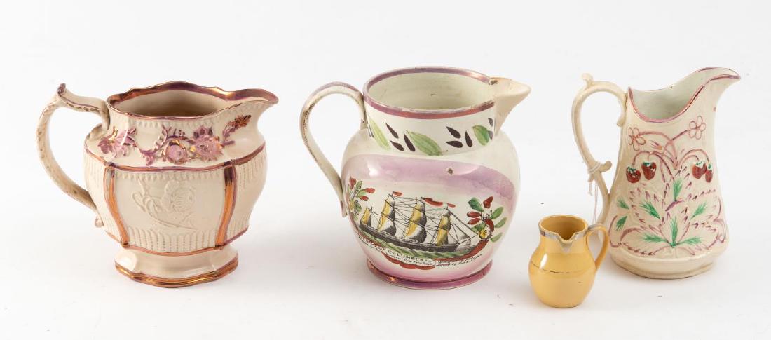 (4) ENGLISH LUSTERWARE PITCHERS (1 of 9)