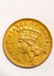 1854 UNITED STATES INDIAN PRINCESS HEAD GOLD $3