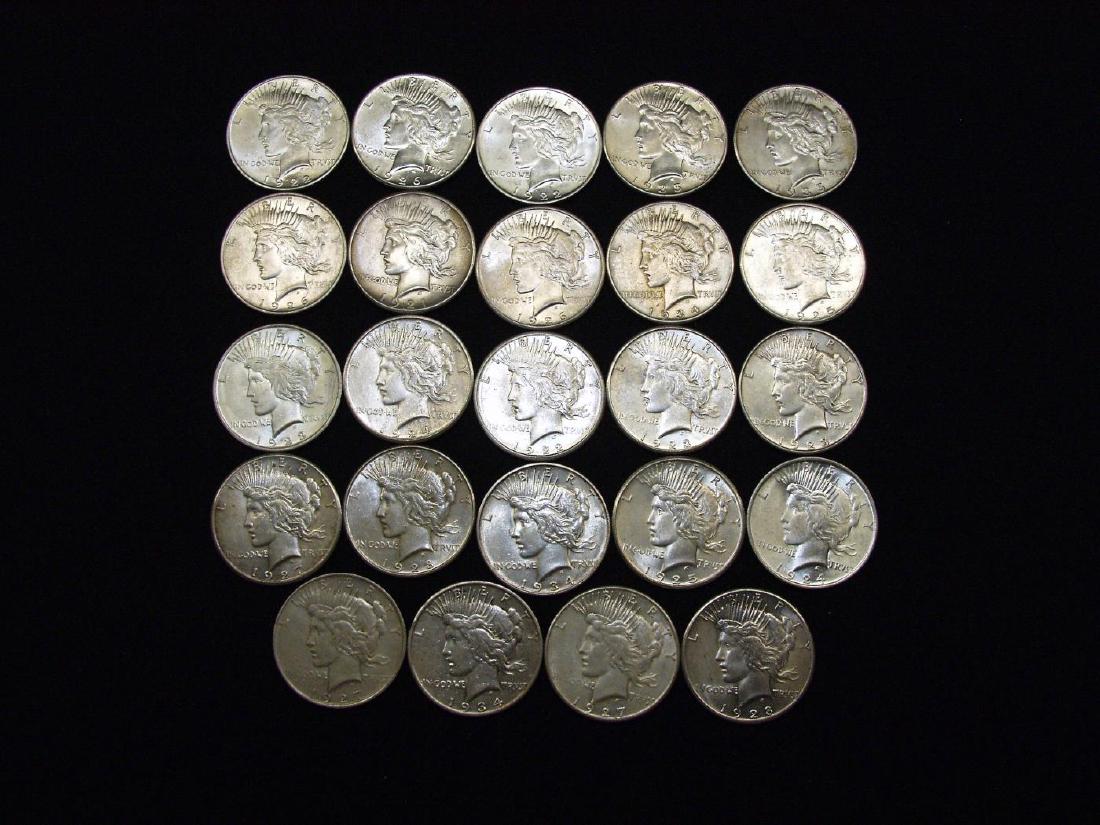 (24) UNITED STATES COMPLETE PEACE DOLLAR SET