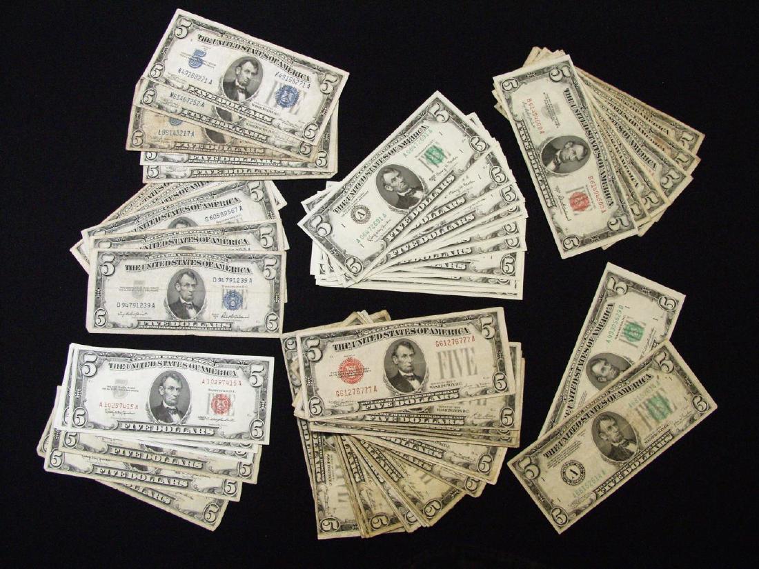 GROUP LOT UNITED STATES FEDERAL RESERVE $5 NOTES (1 of 1)