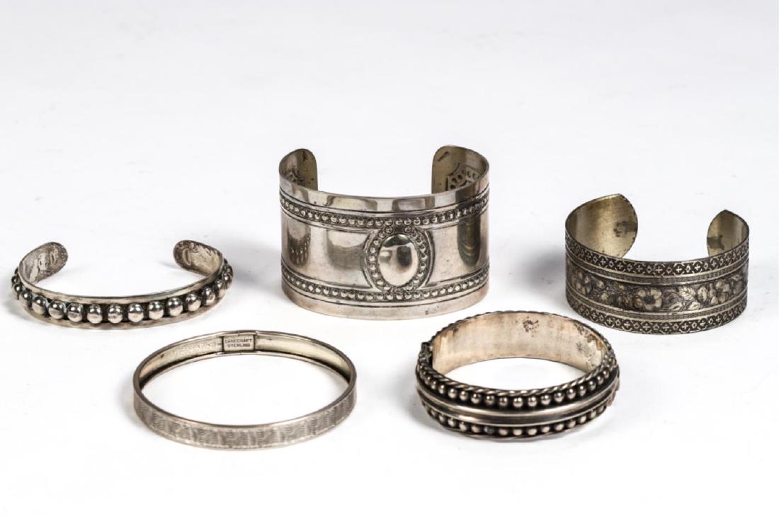 (4) STERLING SILVER CUFF AND BANGLE BRACELETS (1 of 12)