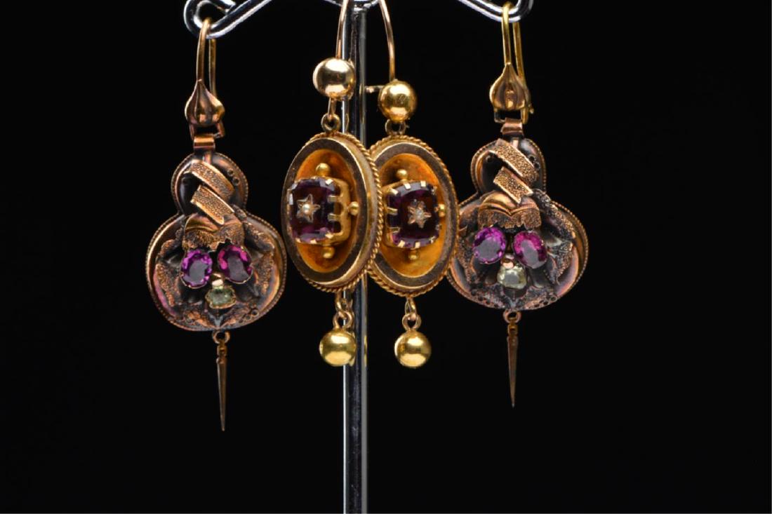 (2) PAIR OF 14K GOLD VICTORIAN EARRINGS (1 of 15)