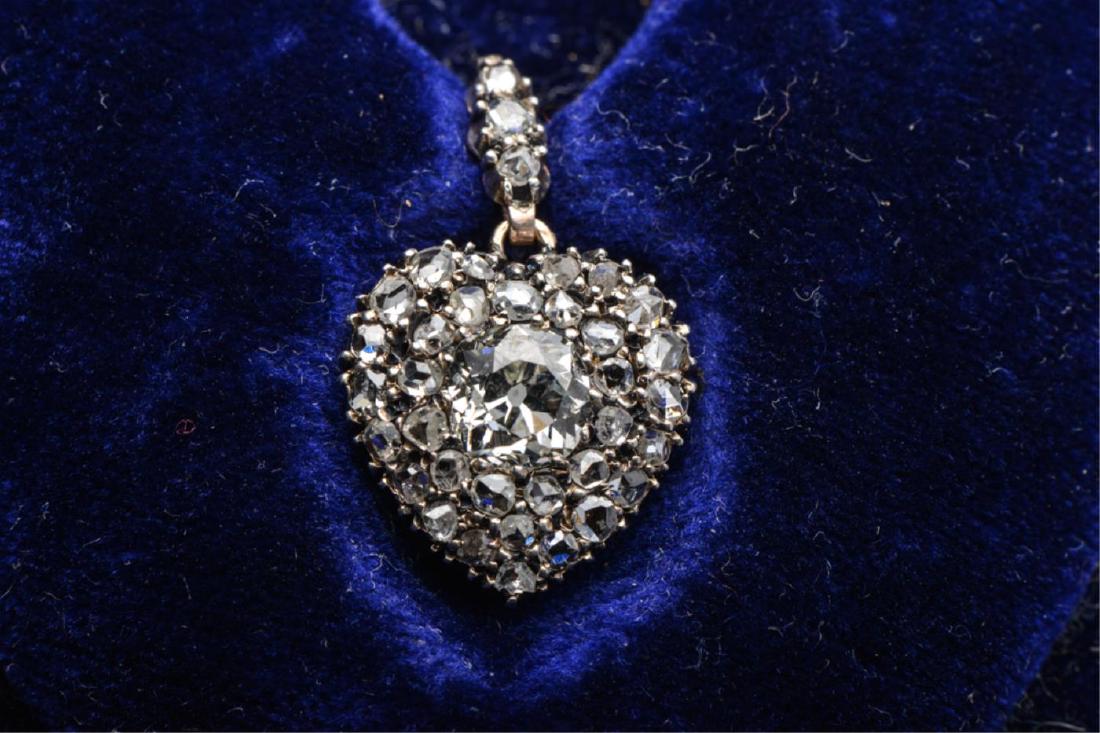 (1) CARAT HEART SHAPE PENDANT w/ DIAMOND ACCENTS (1 of 12)