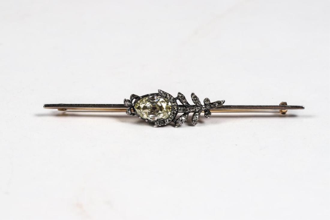 1.6 CARAT DIAMOND ROSE BUD BAR PIN (1 of 11)
