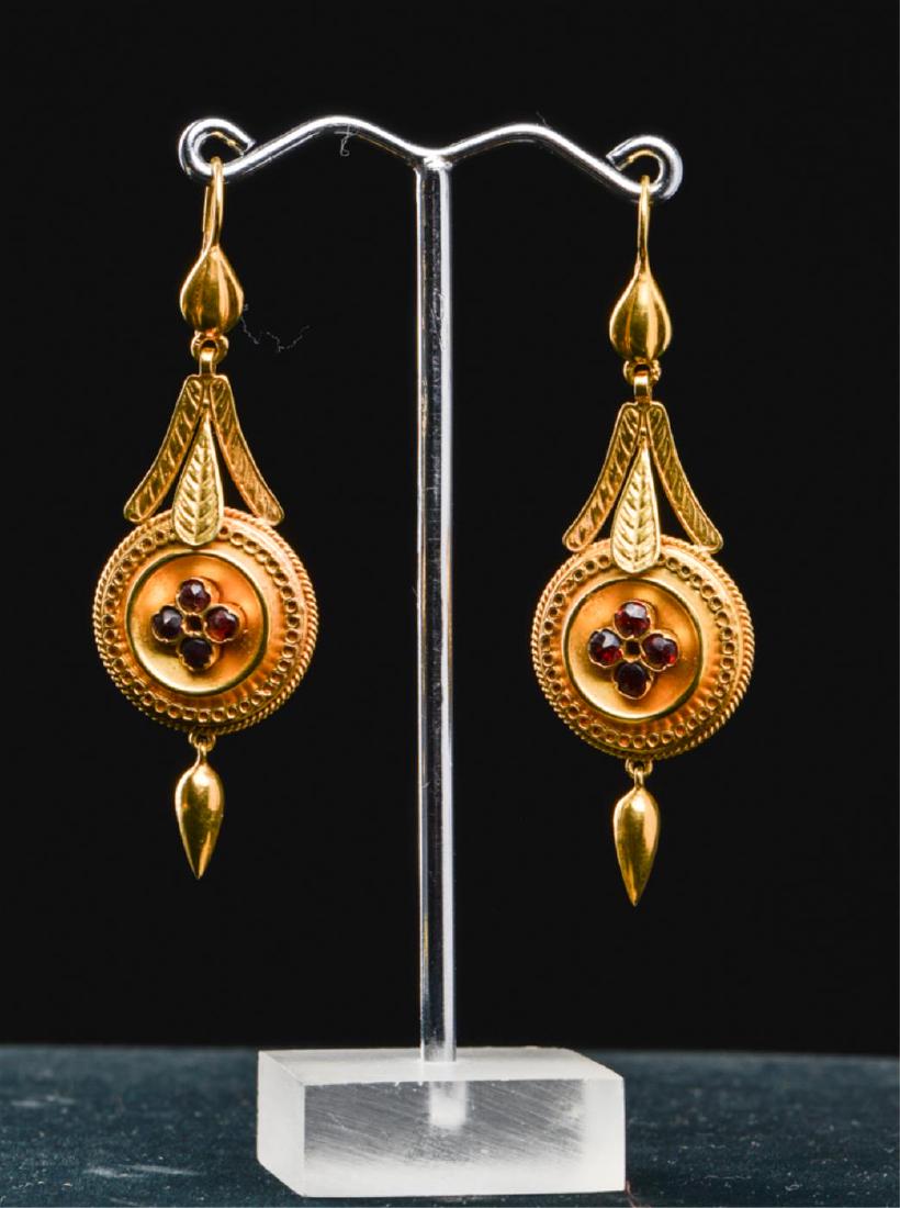 (2) PAIR OF 14K GOLD VICTORIAN EARRINGS (1 of 15)