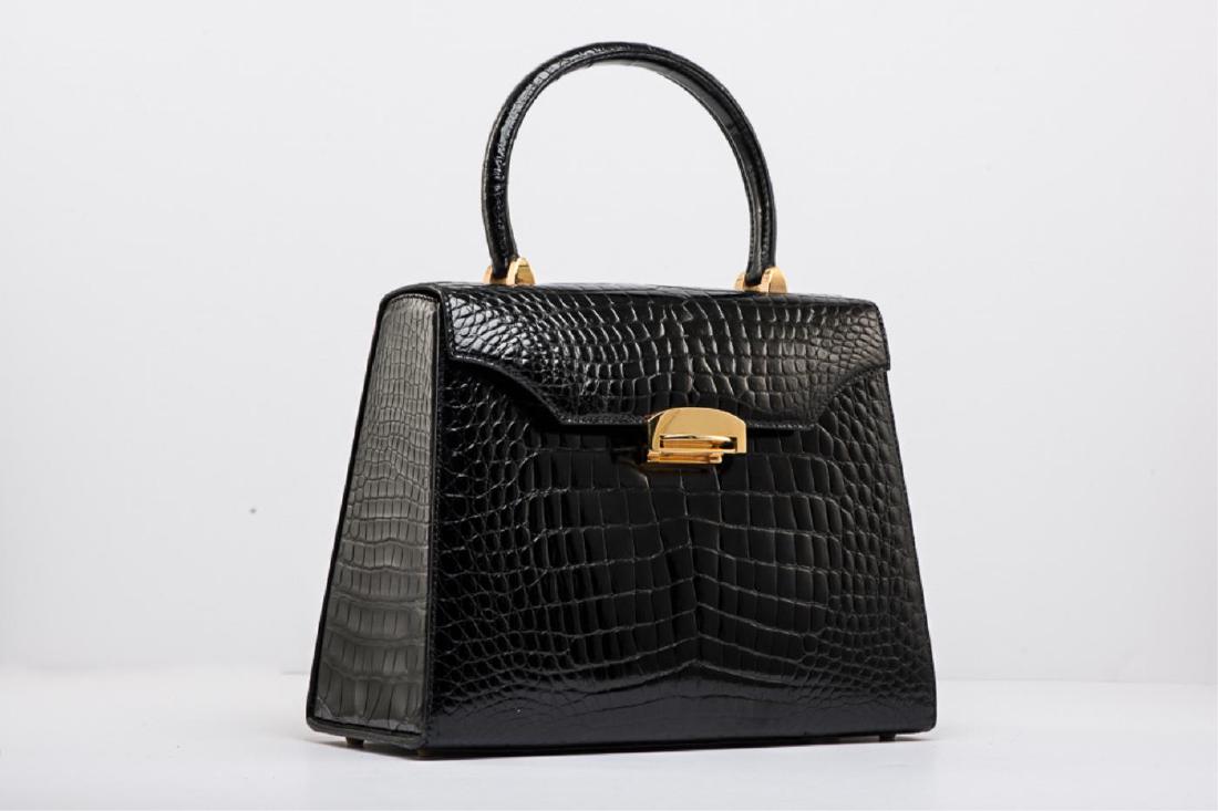 ASPREY OF LONDON ALLIGATOR LEATHER HANDBAG (1 of 14)