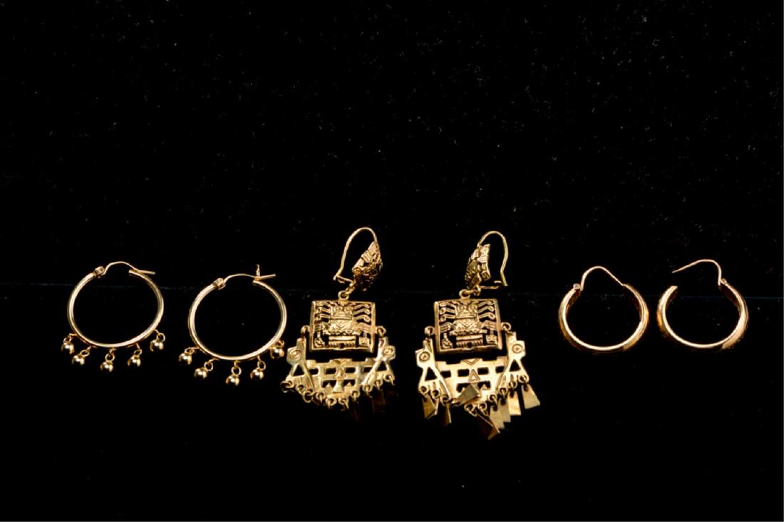 (3) PAIR OF CONTEMPORARY 18k GOLD EARRINGS (1 of 11)