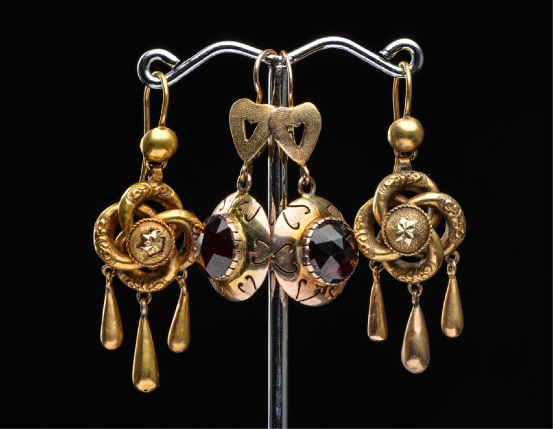 (2) PAIR OF 14k GOLD VICTORIAN EARRINGS (1 of 15)