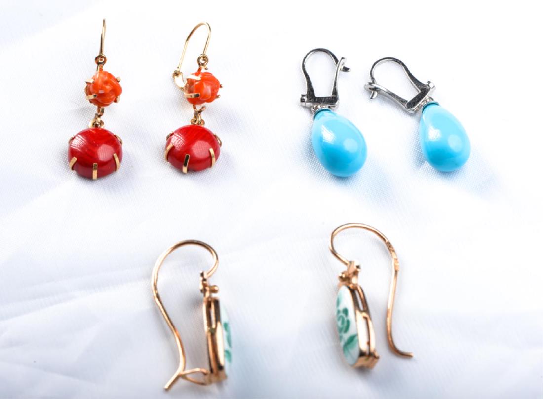 (3) PAIR OF CONTEMPORARY 14k GOLD EARRINGS (1 of 12)