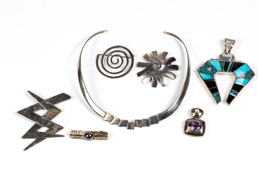 LOT OF CUSTOM STERLING SILVER MEXICAN JEWELRY ETC (1 of 9)