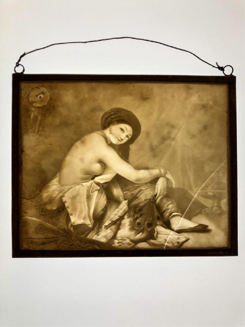 KPM LITHOPHANE PLAQUE: "Classical Nude with Lute" cast porcelain 6 1/2 x 8 inches. #269 Königliche Porzellan-Manufaktur mark.