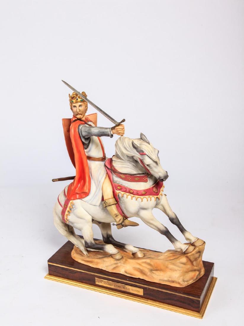ROYAL WORCESTER FIGURINE OF RICHARD COEUR de LEON: 1978 Royal Worcester #10. bisque. 16 1/2 x 14 x 5 inches (including base)