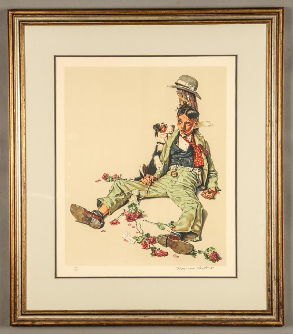 NORMAN ROCKWELL (1894-1978): "To my Only Sweetheart" lithograph in colors 22 1/4 x 18 inches (image). signed and numbered in pencil a/p. framed 39 x 32 inches (overall) Condition: Good Temp No 5880